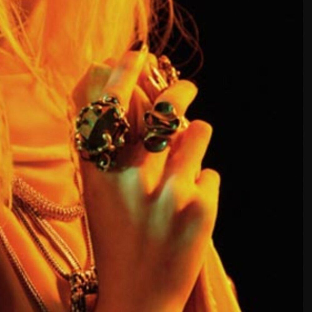 NWT ManiaMania Muse Ring Brass Gold Edgy Indie Punk Abstract Sculptural Modern 7